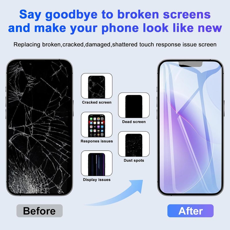 EFAITHFIX Store for iPhone 12 Mini Screen Replacement 5.4 Inch LCD 3D Touch Screen Display Full HD Digitizer Frame Assembly Compatible with Model A2176, A2398, A2399, A2400 with Waterproof Adhesive,No Tools - Image 5